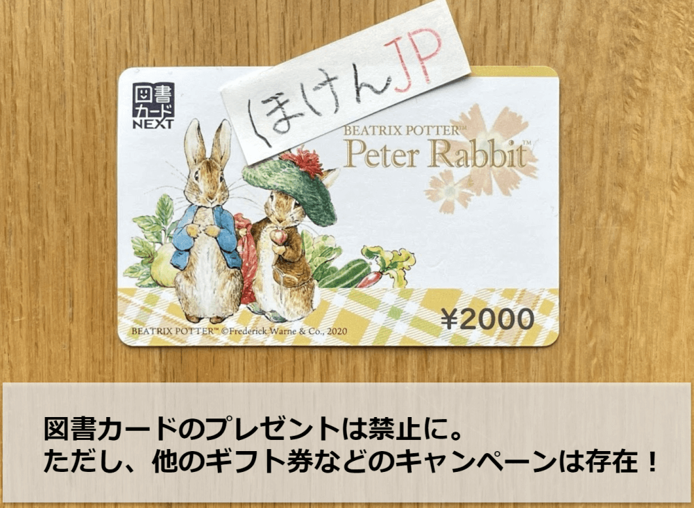 図書カード2000円分の写真／ピーターラビットのイラスト